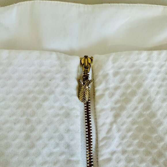 LILLY PULITZER TANSY TEXTURED EMBROIDERED 100% COTTON WHITE STRAPLESS DRESS - Picture 8 of 10